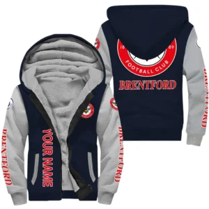 Brentford EPL Lamb Fleece Thick Coat SPO1220005, Gift For Fan Brentford - Navy