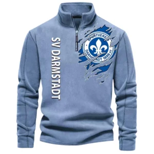 SV Darmstadt 98 Bundesliga Half Zip Stand up Collar Hoodie SPO1316018, Gift For Fan SV Darmstadt 98 - Blue
