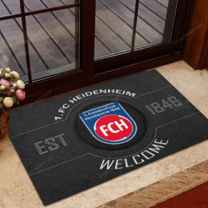 FC Heidenheim Bundesliga Doormat SPO148007, Gift For Fan FC Heidenheim - Black