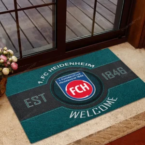 FC Heidenheim Bundesliga Doormat SPO148007, Gift For Fan FC Heidenheim - Cyan