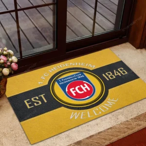 FC Heidenheim Bundesliga Doormat SPO148007, Gift For Fan FC Heidenheim - Yellow
