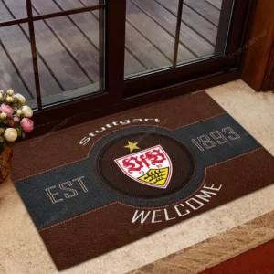 VfB Stuttgart Bundesliga Doormat SPO148009, Gift For Fan VfB Stuttgart - Brown