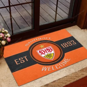 VfB Stuttgart Bundesliga Doormat SPO148009, Gift For Fan VfB Stuttgart - Orange