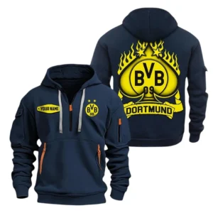 Borussia Dortmund Bundesliga Hoodie Half Zipper SPO1516002, Gift For Fan Borussia Dortmund - Navy