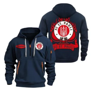 St. Pauli Bundesliga Hoodie Half Zipper SPO1516011, Gift For Fan St. Pauli - Navy