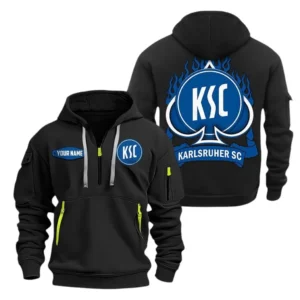 Karlsruher SC Bundesliga Hoodie Half Zipper SPO1516012, Gift For Fan Karlsruher SC - Black