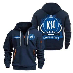 Karlsruher SC Bundesliga Hoodie Half Zipper SPO1516012, Gift For Fan Karlsruher SC - Navy