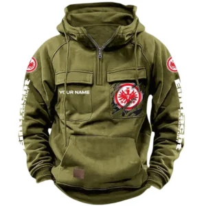 Eintracht Frankfurt Bundesliga Tactical Quarter Zip Hoodie SPO1616008, Gift For Fan Eintracht Frankfurt - Army Green