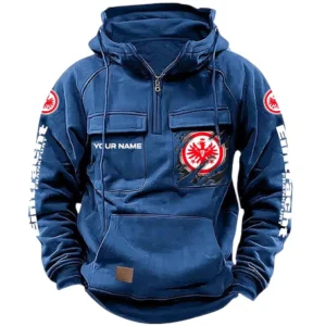 Eintracht Frankfurt Bundesliga Tactical Quarter Zip Hoodie SPO1616008, Gift For Fan Eintracht Frankfurt - Dark Blue