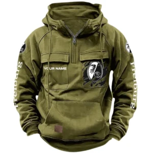 SC Freiburg Bundesliga Tactical Quarter Zip Hoodie SPO1616009, Gift For Fan SC Freiburg - Army Green