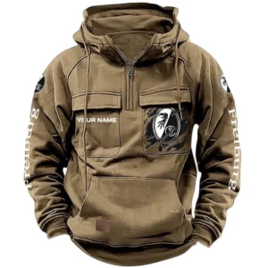 SC Freiburg Bundesliga Tactical Quarter Zip Hoodie SPO1616009, Gift For Fan SC Freiburg - Khaki