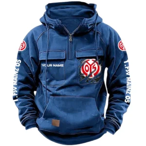 FSV Mainz 05 Bundesliga Tactical Quarter Zip Hoodie SPO1616011, Gift For Fan FSV Mainz 05 - Dark Blue
