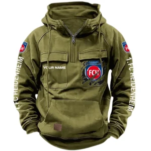 FC Heidenheim Bundesliga Tactical Quarter Zip Hoodie SPO1616014, Gift For Fan FC Heidenheim - Army Green