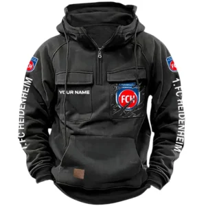FC Heidenheim Bundesliga Tactical Quarter Zip Hoodie SPO1616014, Gift For Fan FC Heidenheim - Black