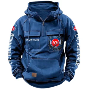 FC Heidenheim Bundesliga Tactical Quarter Zip Hoodie SPO1616014, Gift For Fan FC Heidenheim - Dark Blue