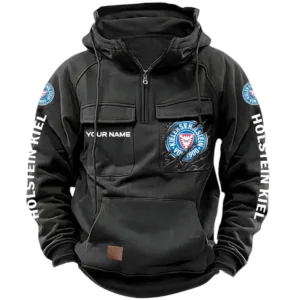 Holstein Kiel Bundesliga Tactical Quarter Zip Hoodie SPO1616015, Gift For Fan Holstein Kiel - Black