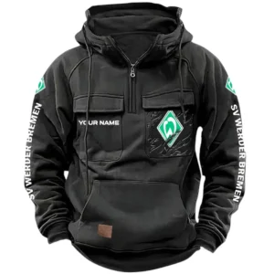 Werder Bremen Bundesliga Tactical Quarter Zip Hoodie SPO1616017, Gift For Fan Werder Bremen - Black