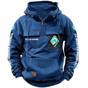 Werder Bremen Bundesliga Tactical Quarter Zip Hoodie SPO1616017, Gift For Fan Werder Bremen - Dark Blue