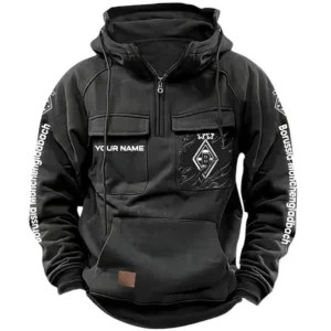 Borussia M'gladbach Bundesliga Tactical Quarter Zip Hoodie SPO1616018, Gift For Fan Borussia M'gladbach - Black