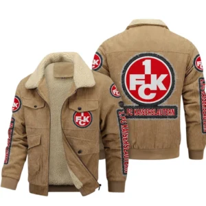 1. FC Kaiserslautern Bundesliga Thickened Corduroy Jacket SPO178034, Gift For Fan 1. FC Kaiserslautern - Khaki