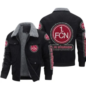 FC Nurnberg Bundesliga Thickened Corduroy Jacket SPO178036, Gift For Fan FC Nurnberg - Black