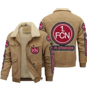 FC Nurnberg Bundesliga Thickened Corduroy Jacket SPO178036, Gift For Fan FC Nurnberg - Khaki