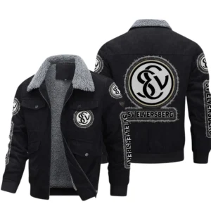SV Elversberg Bundesliga Thickened Corduroy Jacket SPO178037, Gift For Fan SV Elversberg - Black