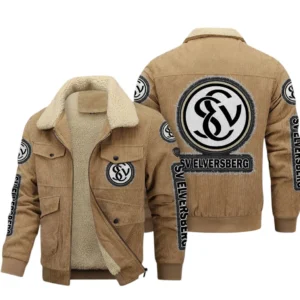 SV Elversberg Bundesliga Thickened Corduroy Jacket SPO178037, Gift For Fan SV Elversberg - Khaki