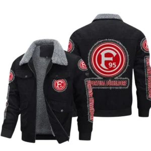 Fortuna Dusseldorf Bundesliga Thickened Corduroy Jacket SPO178038, Gift For Fan Fortuna Dusseldorf - Black