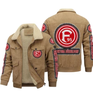 Fortuna Dusseldorf Bundesliga Thickened Corduroy Jacket SPO178038, Gift For Fan Fortuna Dusseldorf - Khaki
