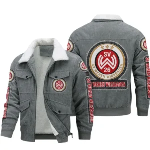 SV Wehen Wiesbaden Bundesliga Thickened Corduroy Jacket SPO178050, Gift For Fan SV Wehen Wiesbaden - Gray