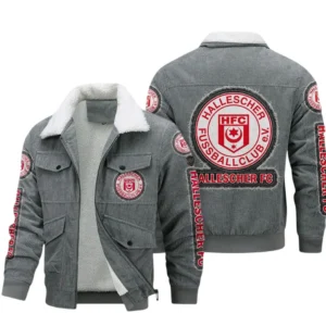 Hallescher FC Bundesliga Thickened Corduroy Jacket SPO178051, Gift For Fan Hallescher FC - Gray
