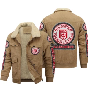 Hallescher FC Bundesliga Thickened Corduroy Jacket SPO178051, Gift For Fan Hallescher FC - Khaki
