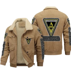 Alemannia Aachen Bundesliga Thickened Corduroy Jacket SPO178052, Gift For Fan Alemannia Aachen - Khaki