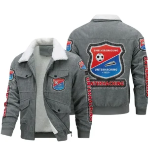 SpVgg Unterhaching Bundesliga Thickened Corduroy Jacket SPO178054, Gift For Fan SpVgg Unterhaching - Gray