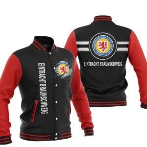 Eintracht Braunschweig Bundesliga Baseball Jacket SPO188023, Gift For Fan Eintracht Braunschweig - Black Red