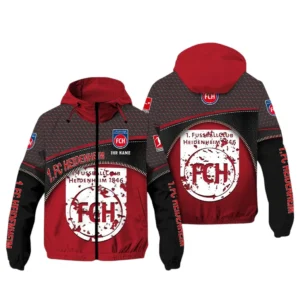 FC Heidenheim Bundesliga Windbreaker Jacket SPO208002, Gift For Fan FC Heidenheim - Red Black