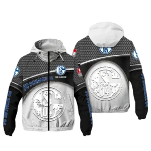 FC Schalke 04 Bundesliga Windbreaker Jacket SPO208003, Gift For Fan FC Schalke 04 - White