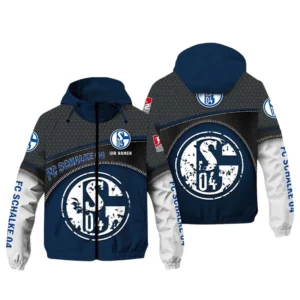 FC Schalke 04 Bundesliga Windbreaker Jacket SPO208003, Gift For Fan FC Schalke 04 - Navy
