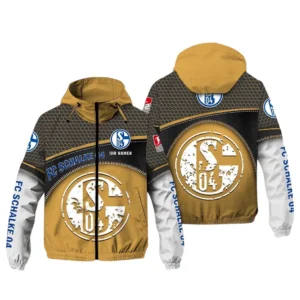 FC Schalke 04 Bundesliga Windbreaker Jacket SPO208003, Gift For Fan FC Schalke 04 - Khaki