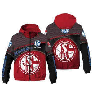 FC Schalke 04 Bundesliga Windbreaker Jacket SPO208003, Gift For Fan FC Schalke 04 - Red Black
