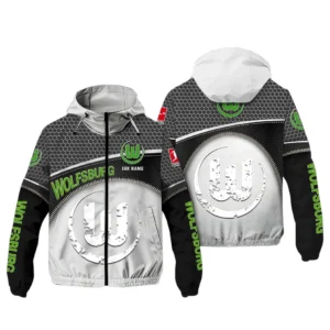 VfL Wolfsburg Bundesliga Windbreaker Jacket SPO208028, Gift For Fan VfL Wolfsburg - White