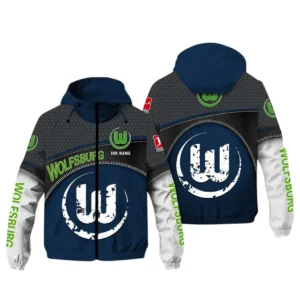 VfL Wolfsburg Bundesliga Windbreaker Jacket SPO208028, Gift For Fan VfL Wolfsburg - Navy