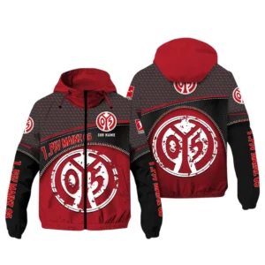 FSV Mainz 05 Bundesliga Windbreaker Jacket SPO208031, Gift For Fan FSV Mainz 05 - Red Black