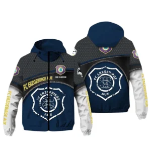 FC Erzgebirge Aue Bundesliga Windbreaker Jacket SPO208052, Gift For Fan FC Erzgebirge Aue - Navy