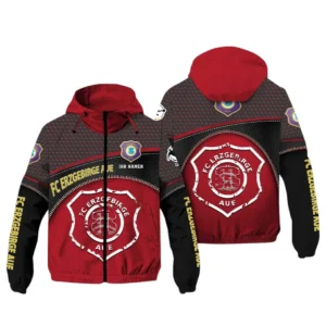 FC Erzgebirge Aue Bundesliga Windbreaker Jacket SPO208052, Gift For Fan FC Erzgebirge Aue - Red Black