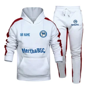 Hertha BSC Bundesliga Hoodie Sweatpants Set SPO216002, Gift For Fan Hertha BSC - White-Red