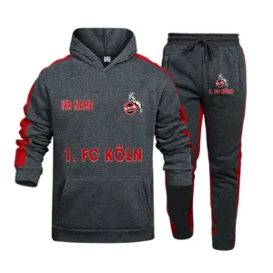 FC Koln Bundesliga Hoodie Sweatpants Set SPO216008, Gift For Fan FC Koln - Gray-Red