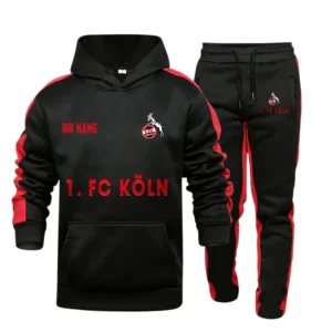 FC Koln Bundesliga Hoodie Sweatpants Set SPO216008, Gift For Fan FC Koln - Black-Red