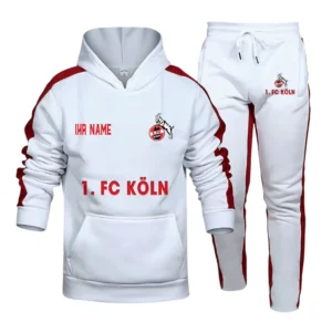 FC Koln Bundesliga Hoodie Sweatpants Set SPO216008, Gift For Fan FC Koln - White-Red